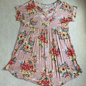 Floral Print Cross-Back Tunic